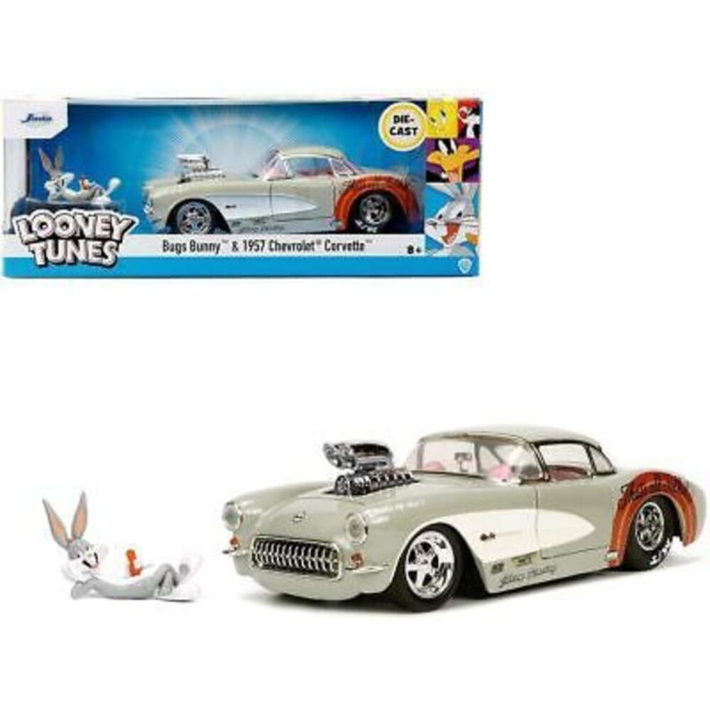 Jada Toys - 1:24 Looney Tunes - 1957 Chevy Corvette with Bugs Bunny Figure